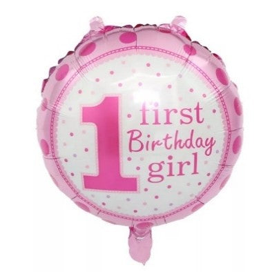 Ballon 1 first Birthday girl