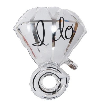 Ballon bague diamant I do argent