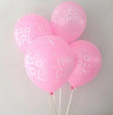 Ballons en latex rose It's a Girl