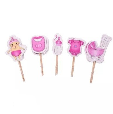 Décorations cupcake roses baby shower