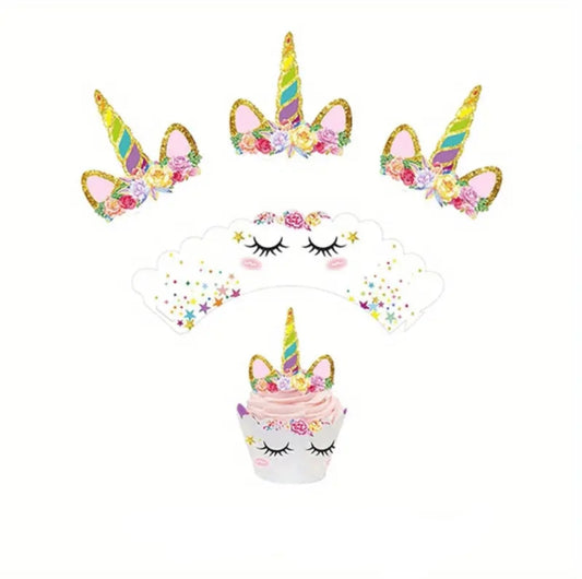 Habillages + décorations cupcake Licorne