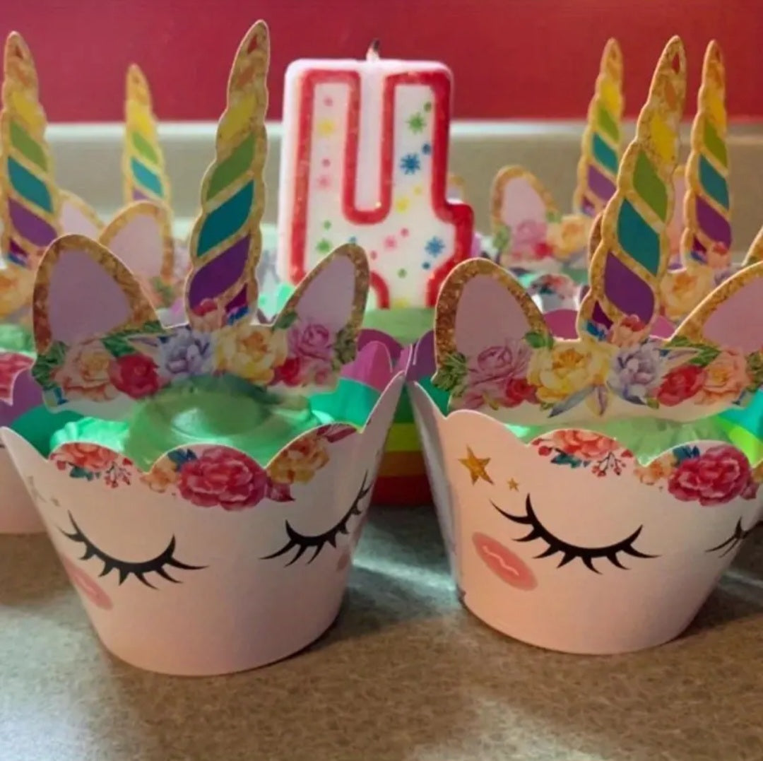 Habillages + décorations cupcake Licorne