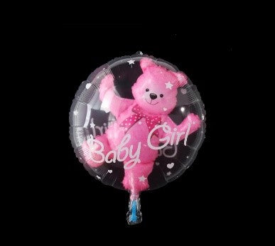 Ballon rond ourson Baby Girl
