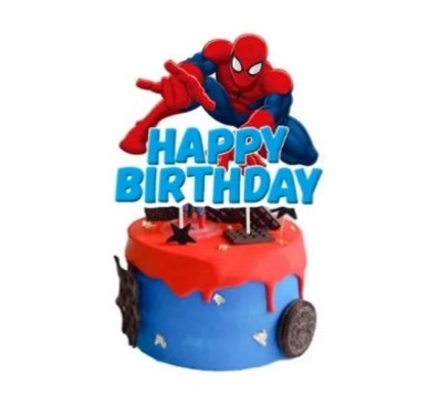 Décoration gâteau Happy Birthday Spider-Man
