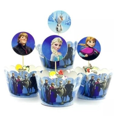 Habillages + déco cupcake la reine des neiges