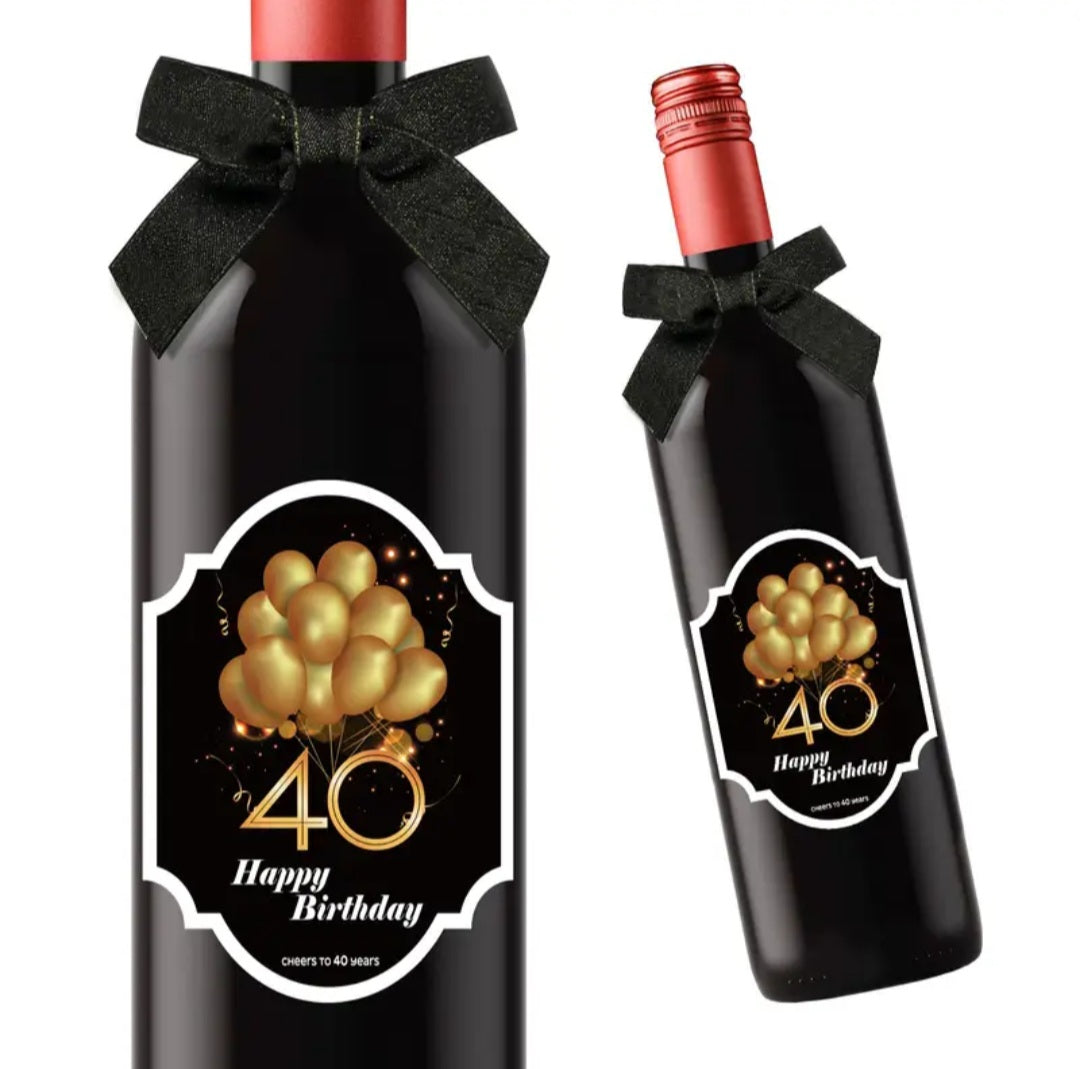 Etiquettes pour bouteille Happy Birthday 40