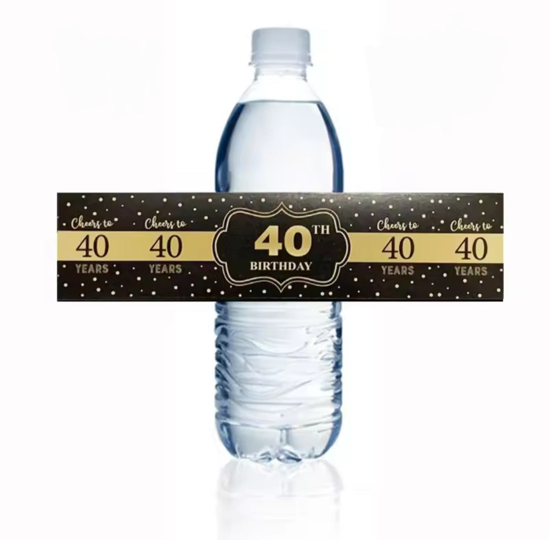 Etiquettes autocollant pour bouteilles 40 ans