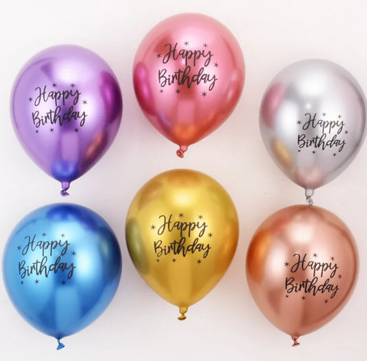 Ballons en latex Happy Birthday