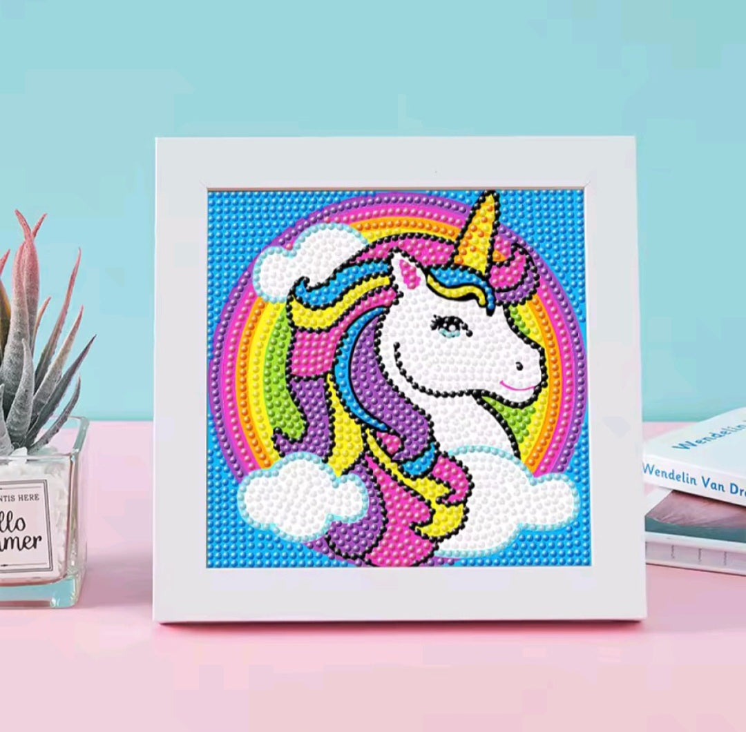 Cadre Licorne arc-en-ciel