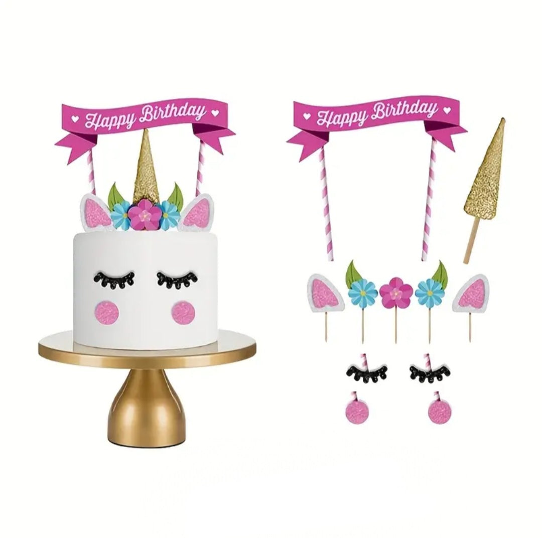 Kit décoration licorne pour gâteau