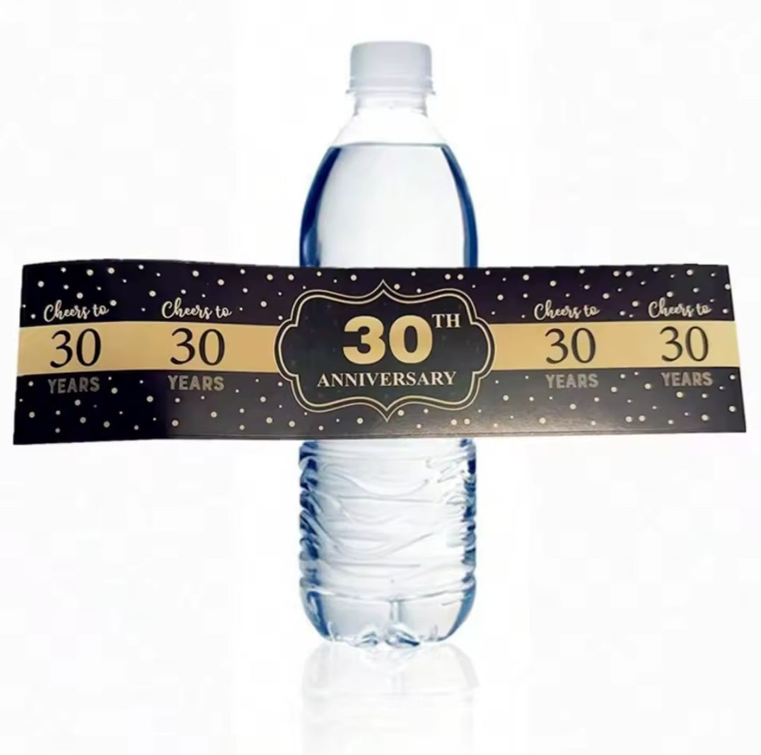 Etiquettes autocollantes pour bouteilles 30 ans