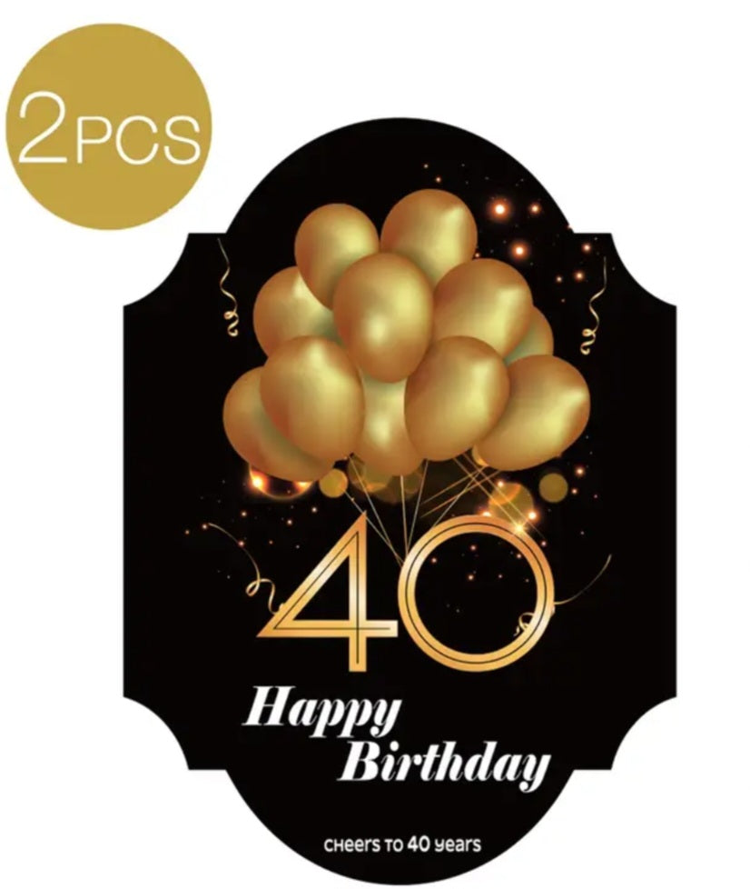 Etiquettes pour bouteille Happy Birthday 40
