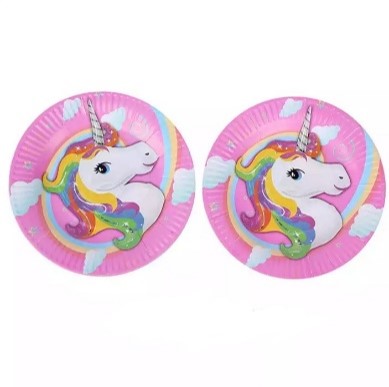 Assiettes licorne arc-en-ciel 18cm