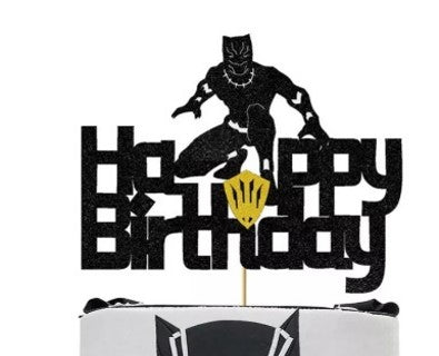 Décoration gâteau Happy Birthday Black Panther