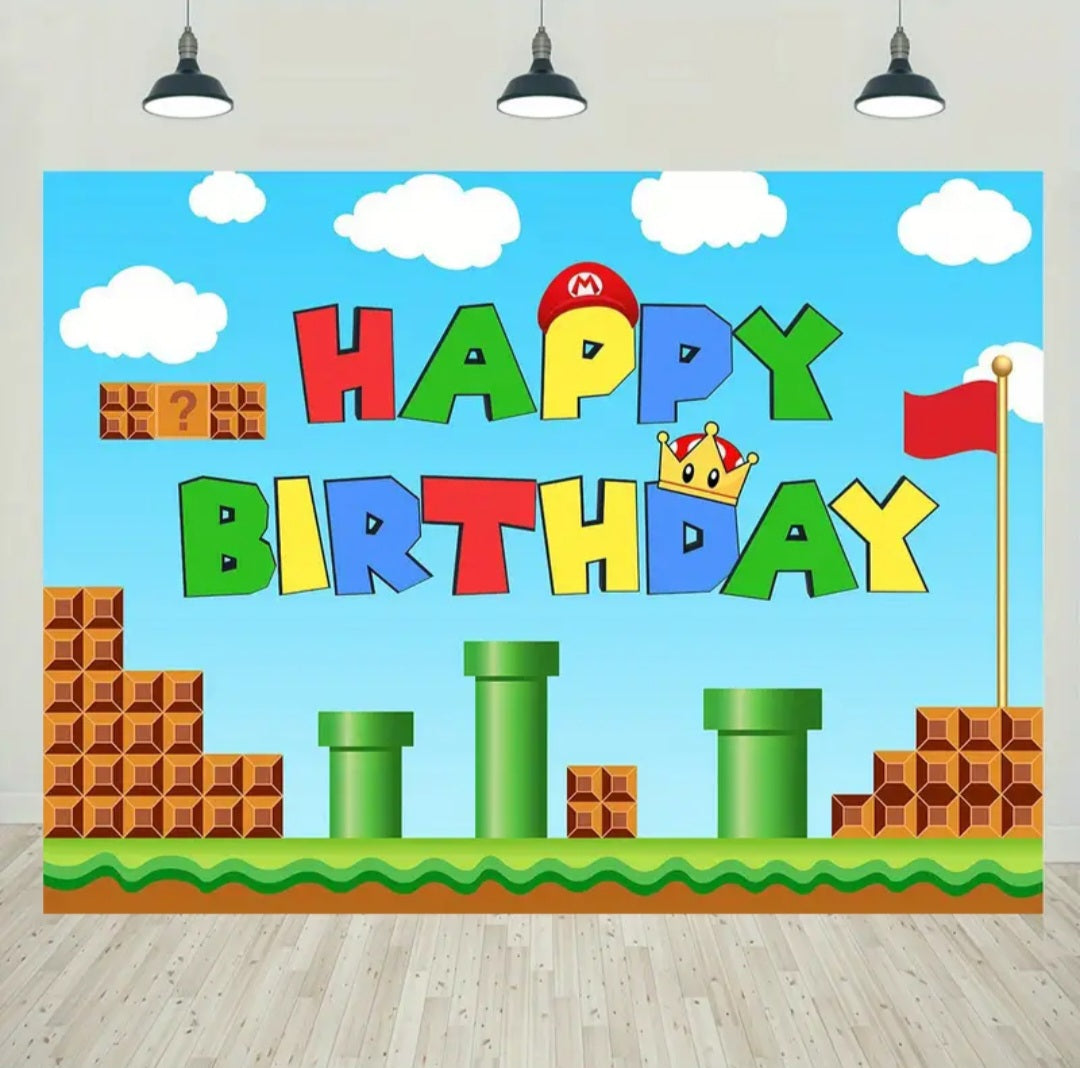 Toile de fond Happy Birthday Super Mario