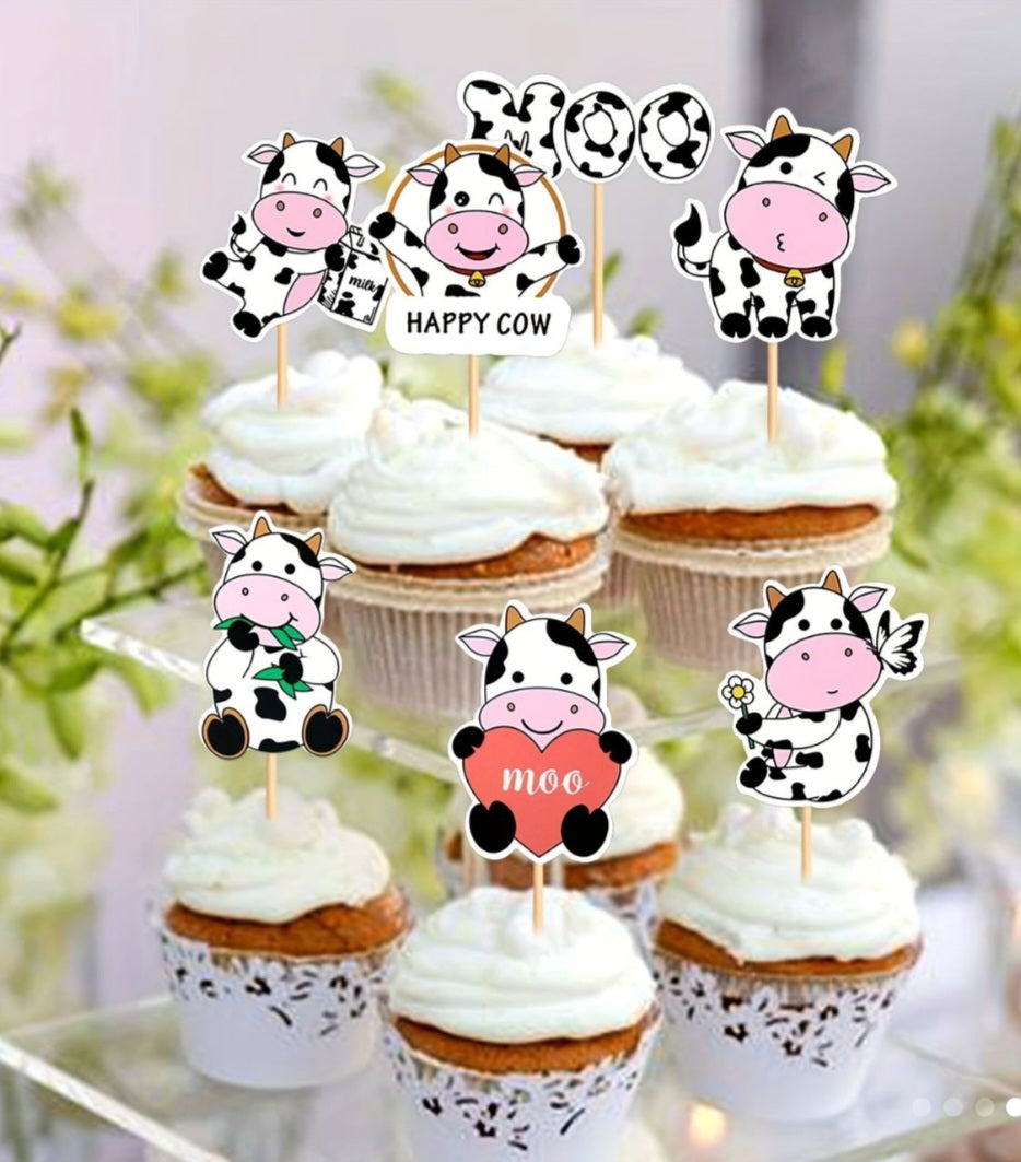 Décorations pour cupcakes Vaches