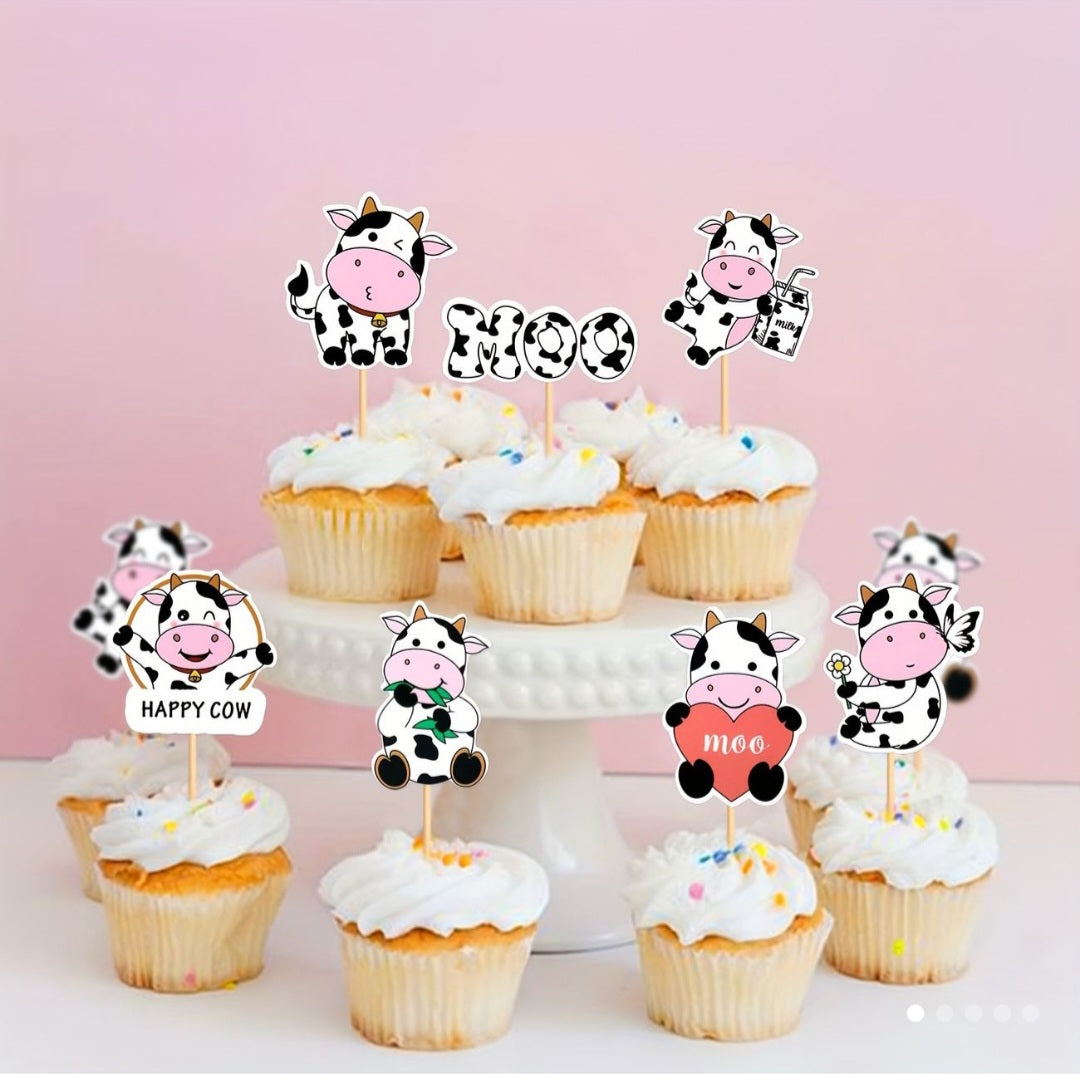 Décorations pour cupcakes Vaches