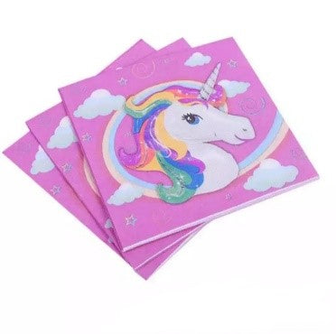 Serviettes licorne arc-en-ciel