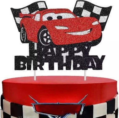 Décoration gâteau Happy Birthday Cars Flash McQueen