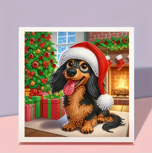 Tableau chien Noël